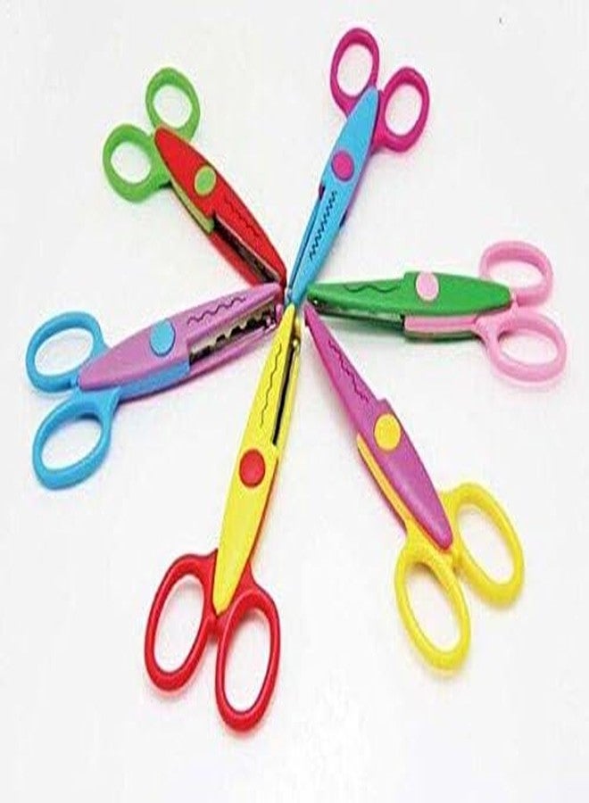 Freedy Designer Shape Cutter Scissor Pack of 5 Unique Designs, Zig Zag Scissors for DIY Craft Work, Border Making, Scrapbooking, Multicolored, Stainless Steel Blades, Plastic Handles - Image 1